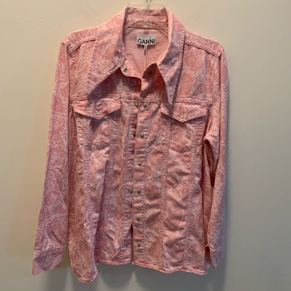 Ganni paisley print denim jacket
